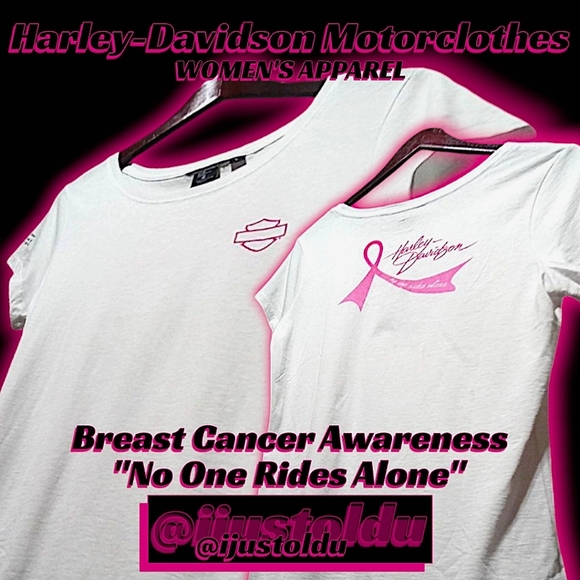 Harley-Davidson Women's L SS Tee | Breast Cancer Awareness "No One Rides Alone" - Picture 15 of 15